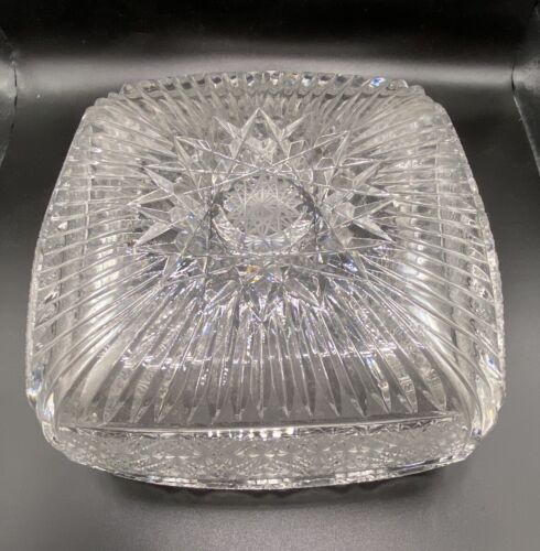 Stunning Cut Glass Fruit Bowl Heavyweight Very Detailed Decoration