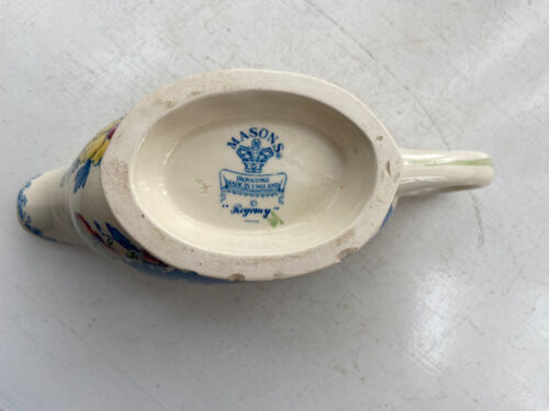 Antique Masons Regency Sauce / Gravy Boat / Creamer And Dish Ironstone