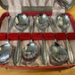 Lovely Vintage Retro Boxed Set Of Dessert Spoons Chrome Shell Bowls Sheffield