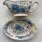 Antique Masons Regency Sauce / Gravy Boat / Creamer And Dish Ironstone