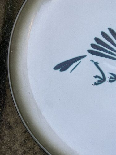 Large Unusual Vintage Honiton Pottery Charger Plate Dish Bird Swallow Dragonfly