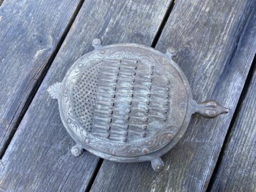 Vintage Indian Spice Cheese Nutmeg Coconut Grater Form of Tortoise Kitchenalia