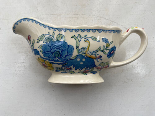 Antique Masons Regency Sauce / Gravy Boat / Creamer And Dish Ironstone