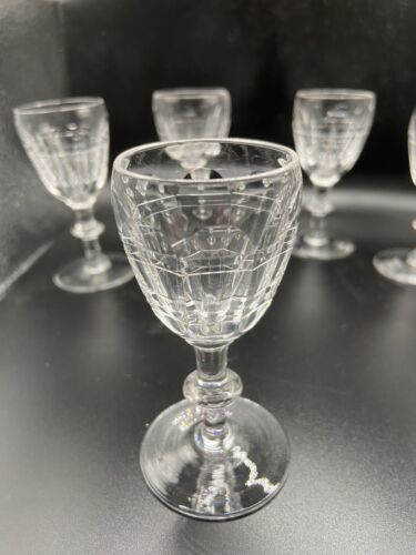 Collection Of Six Antique Drinking Glasses Liqueur Glasses Drinks Hand Blown