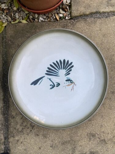 Large Unusual Vintage Honiton Pottery Charger Plate Dish Bird Swallow Dragonfly