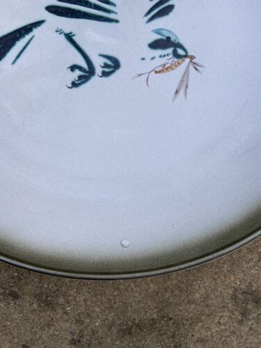 Large Unusual Vintage Honiton Pottery Charger Plate Dish Bird Swallow Dragonfly