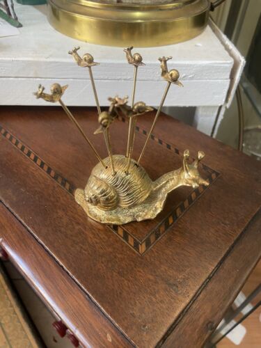 Vintage Brass Escargot Snail Pick Decoration Ornament Collectable