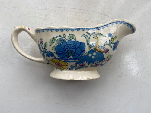 Antique Masons Regency Sauce / Gravy Boat / Creamer And Dish Ironstone