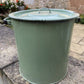 Vintage Round Green Enamel Bread Bin With Lid Storage Kitchenalia Collectable