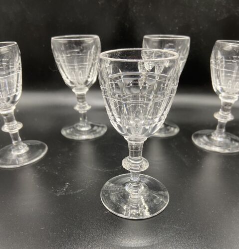 Collection Of Six Antique Drinking Glasses Liqueur Glasses Drinks Hand Blown