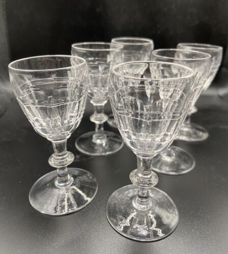 Collection Of Six Antique Drinking Glasses Liqueur Glasses Drinks Hand Blown