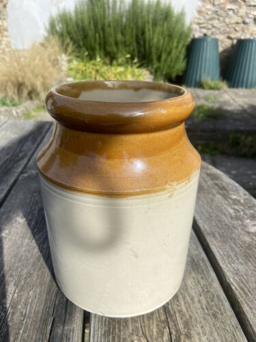 Vintage Stoneware Pot or Pot Collectable Kitchenalia Flowers Utensils Storage