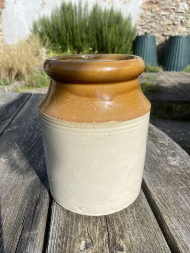 Vintage Stoneware Pot or Pot Collectable Kitchenalia Flowers Utensils Storage