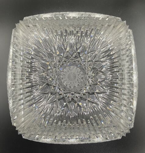 Stunning Cut Glass Fruit Bowl Heavyweight Very Detailed Decoration