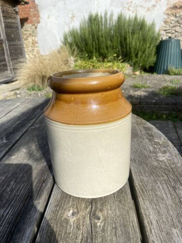 Vintage Stoneware Pot or Pot Collectable Kitchenalia Flowers Utensils Storage