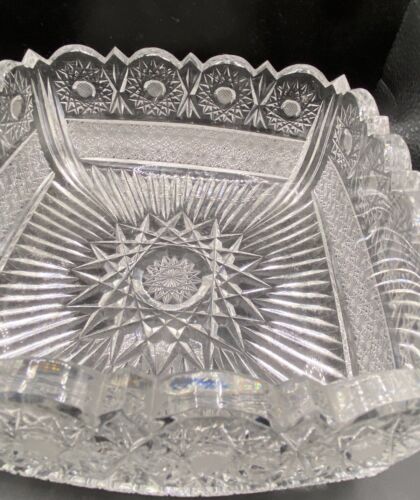 Stunning Cut Glass Fruit Bowl Heavyweight Very Detailed Decoration