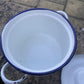 Vintage Small Enamel Lidded Pot Dish Glider Brand 16cm Cook Pot Kitchenalia