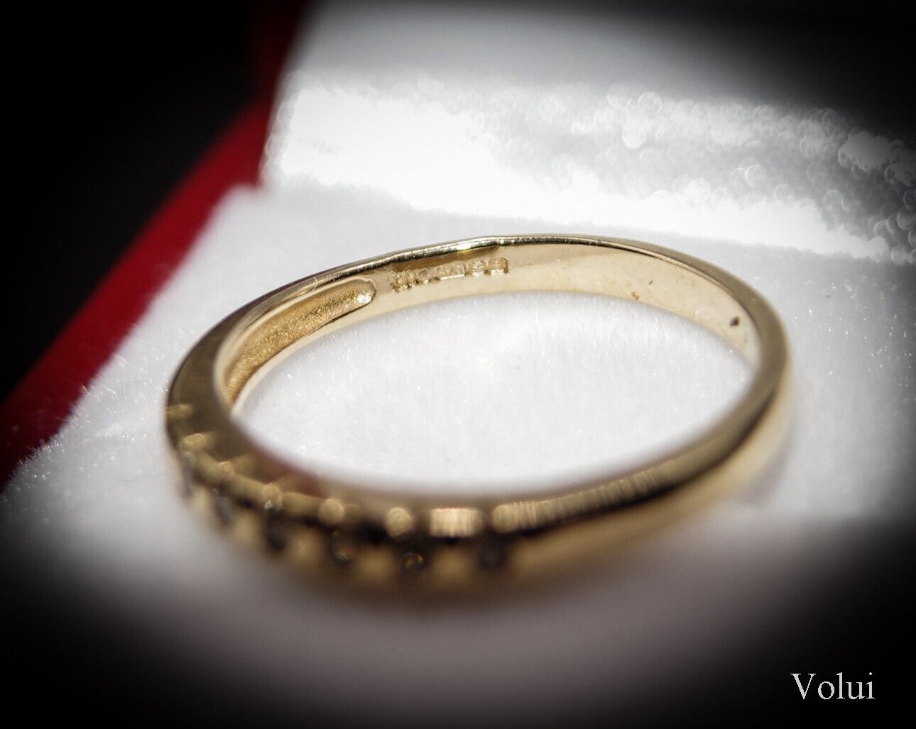 Pretty 9 Carat Gold and Diamond Ring Half |Eternity Size O Pre-Owned Gift Idea