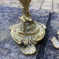 Highly Detailed Heavyweight Antique Brass Candlesticks Pair Candle Sticks