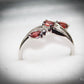 Stunning 9 Carat White Gold and Red Diamond Ring Size P 1/2 Pre-Owned Great Gift