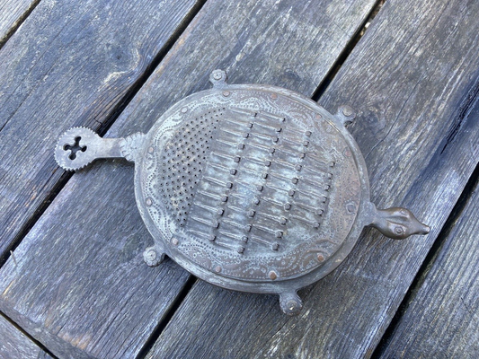 Vintage Indian Spice Cheese Nutmeg Coconut Grater Form of Tortoise Kitchenalia