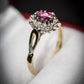 Stunning 9 Carat Gold Diamond and Amethyst Cluster Ring Size M Pre-Owned