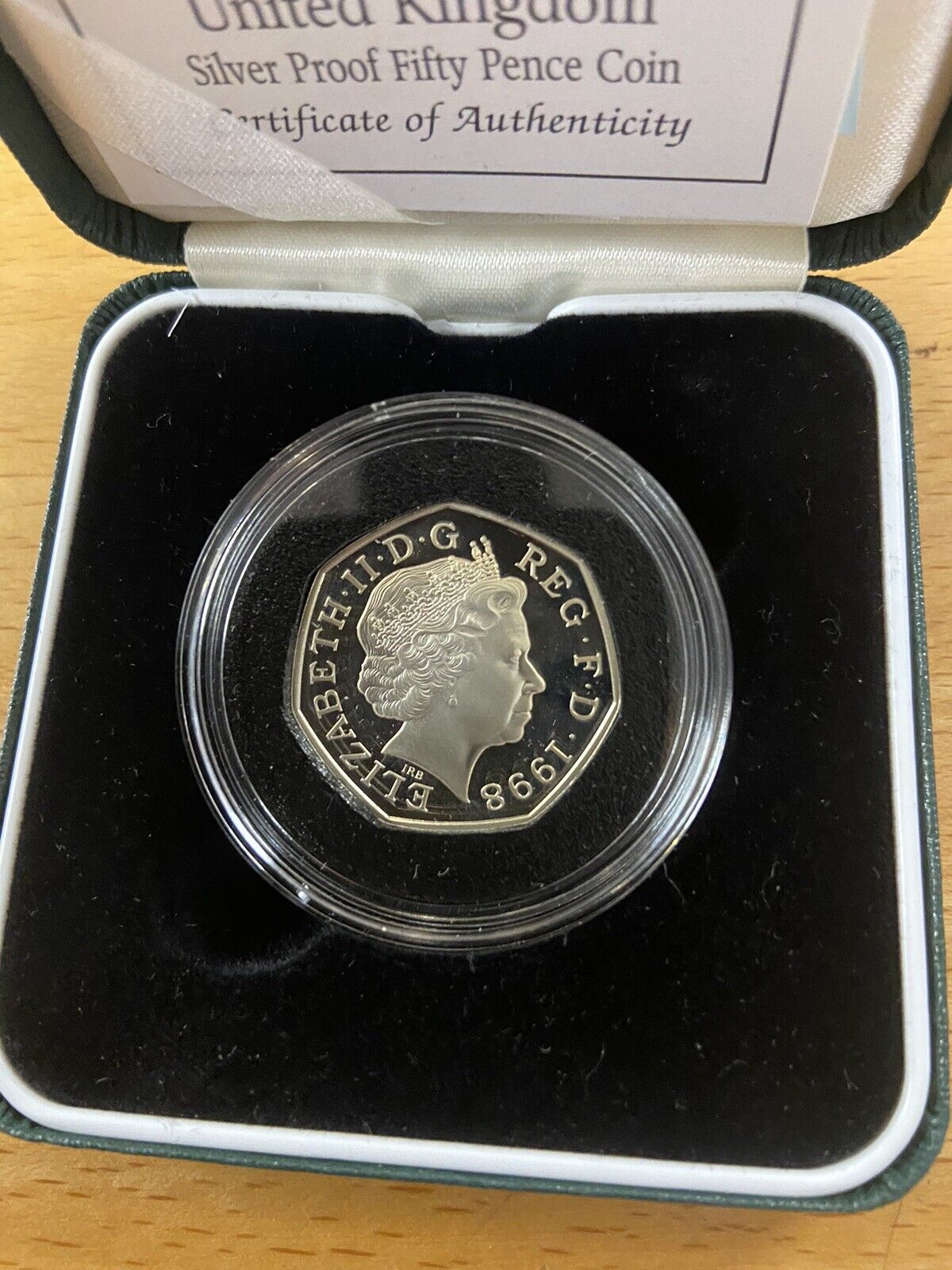 UK Silver Proof Coin NHS Collectable 50p 50th Anniversary of NHS 1998