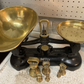 Vintage Set of Libra Librasco Scales And Weights Brass Pans Kitchenalia