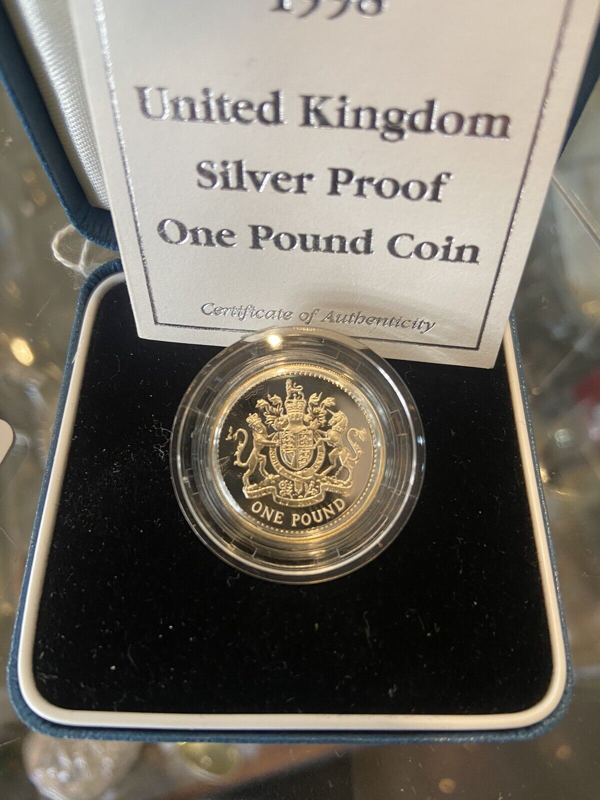 UK Silver Proof One Pound £1 Coin 1998 Certificated Collectable Coins