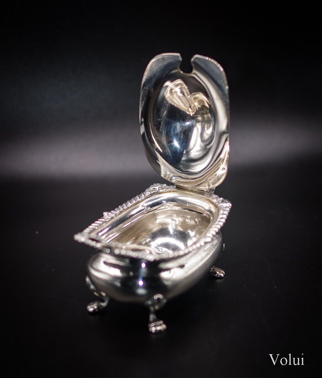 Beautiful Edwardian Silver Cruet Mustard & 2 Salt Cellars Deakin & Francis 1904