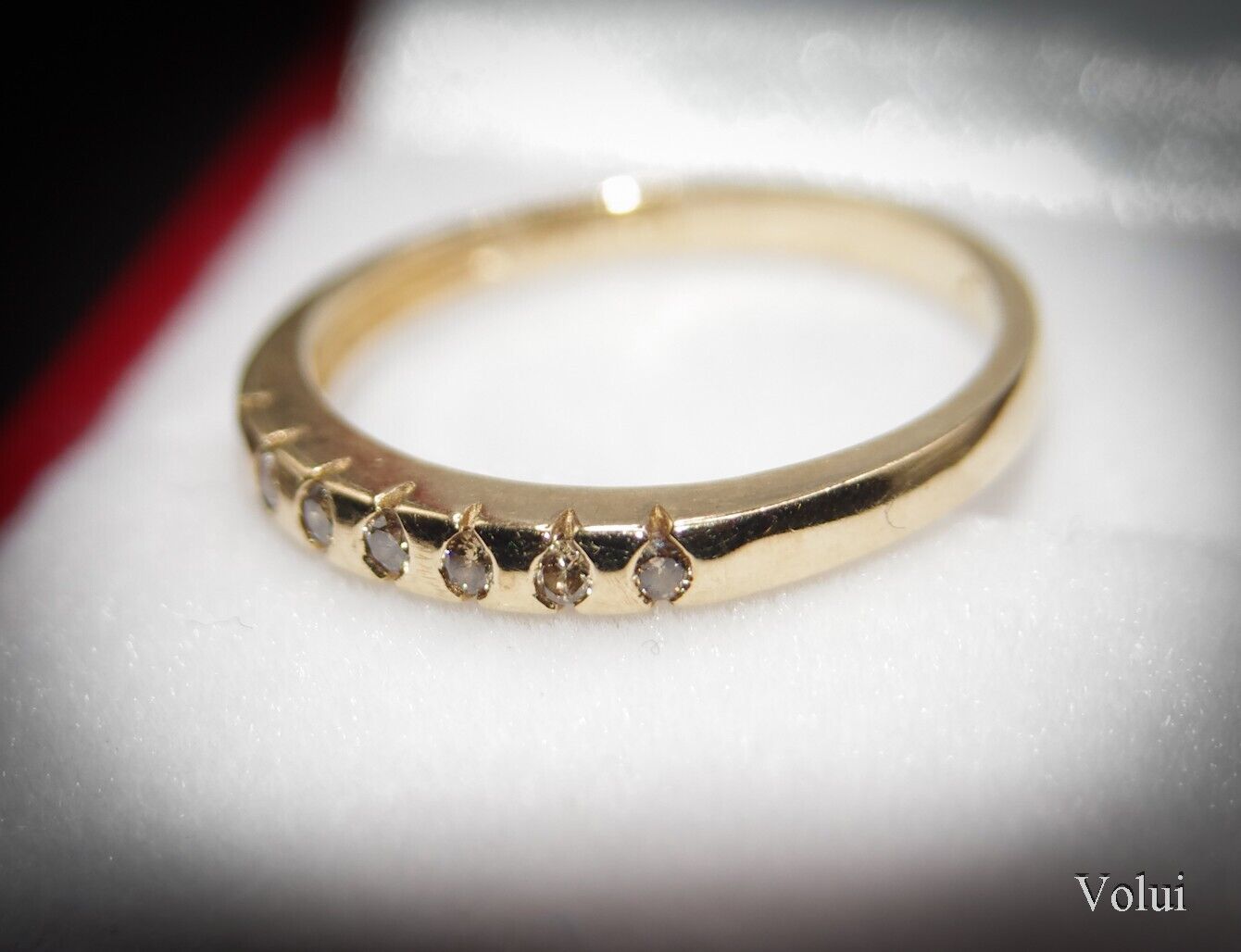 Pretty 9 Carat Gold and Diamond Ring Half |Eternity Size O Pre-Owned Gift Idea