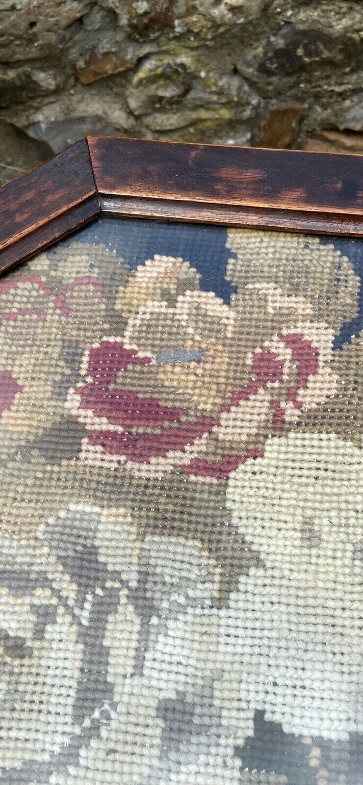 Victorian Gypsy Table Bobbin Leg Floral Tapestry Topped Three Legged Table