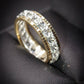 Eyecatching 9 Carat Yellow and White Gold Quartz Ring Size M Pre-Owned Gift Idea