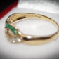 Stunning 9ct Gold Emerald and Diamond Ring Size O Great Gift Idea