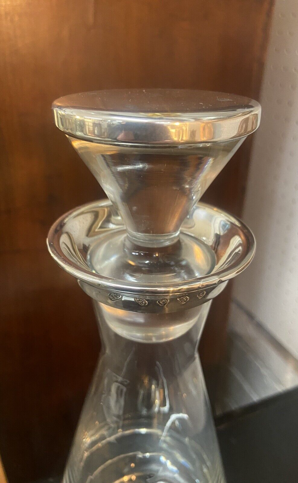 Stunning Silver Topped Krosno Pyramid Decanter Broadway & Co 2003 B/Ham