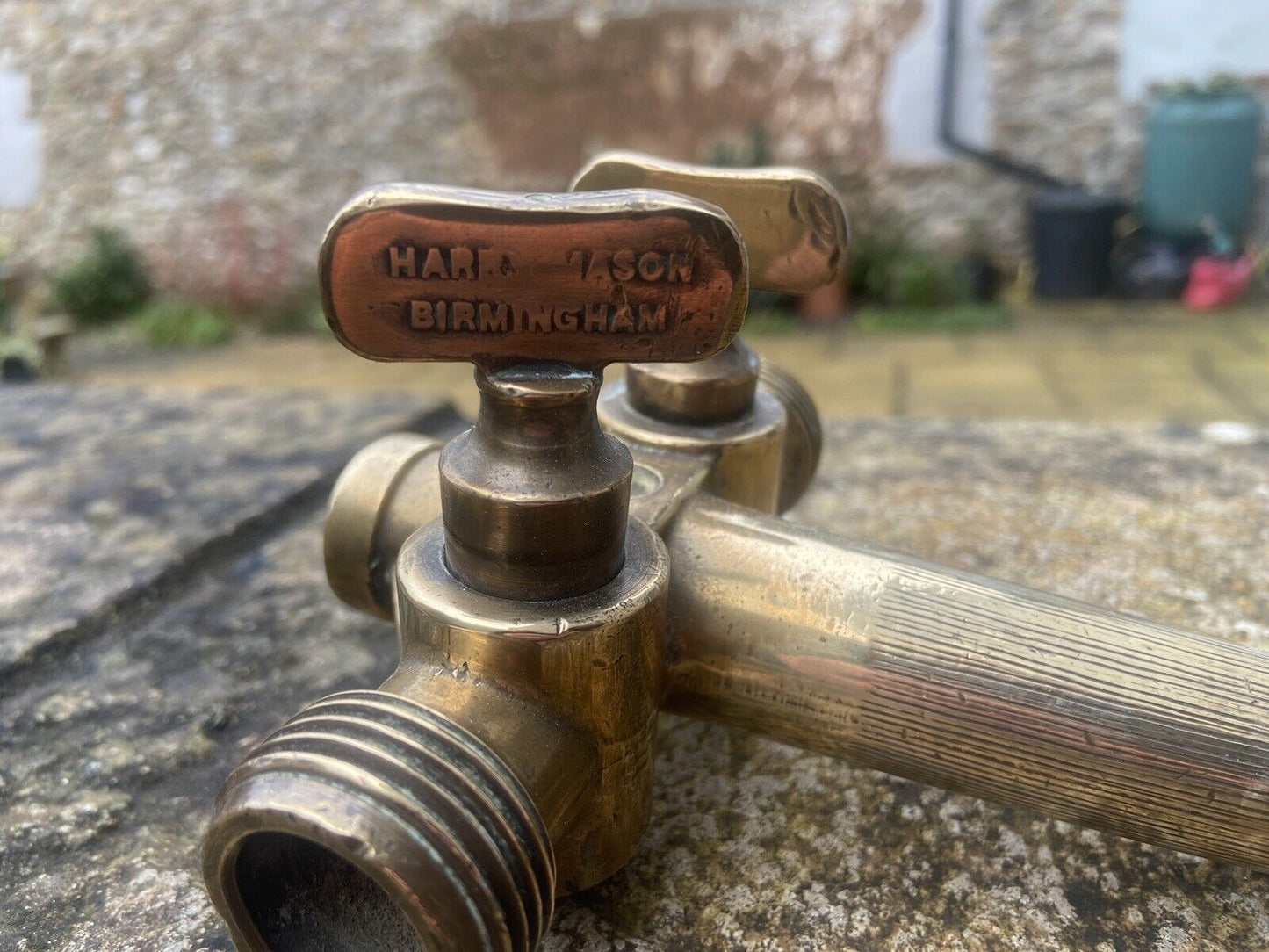 Pair Vintage Harry Mason Birmingham Brass Double Beer Tap Valve Keg Collectable