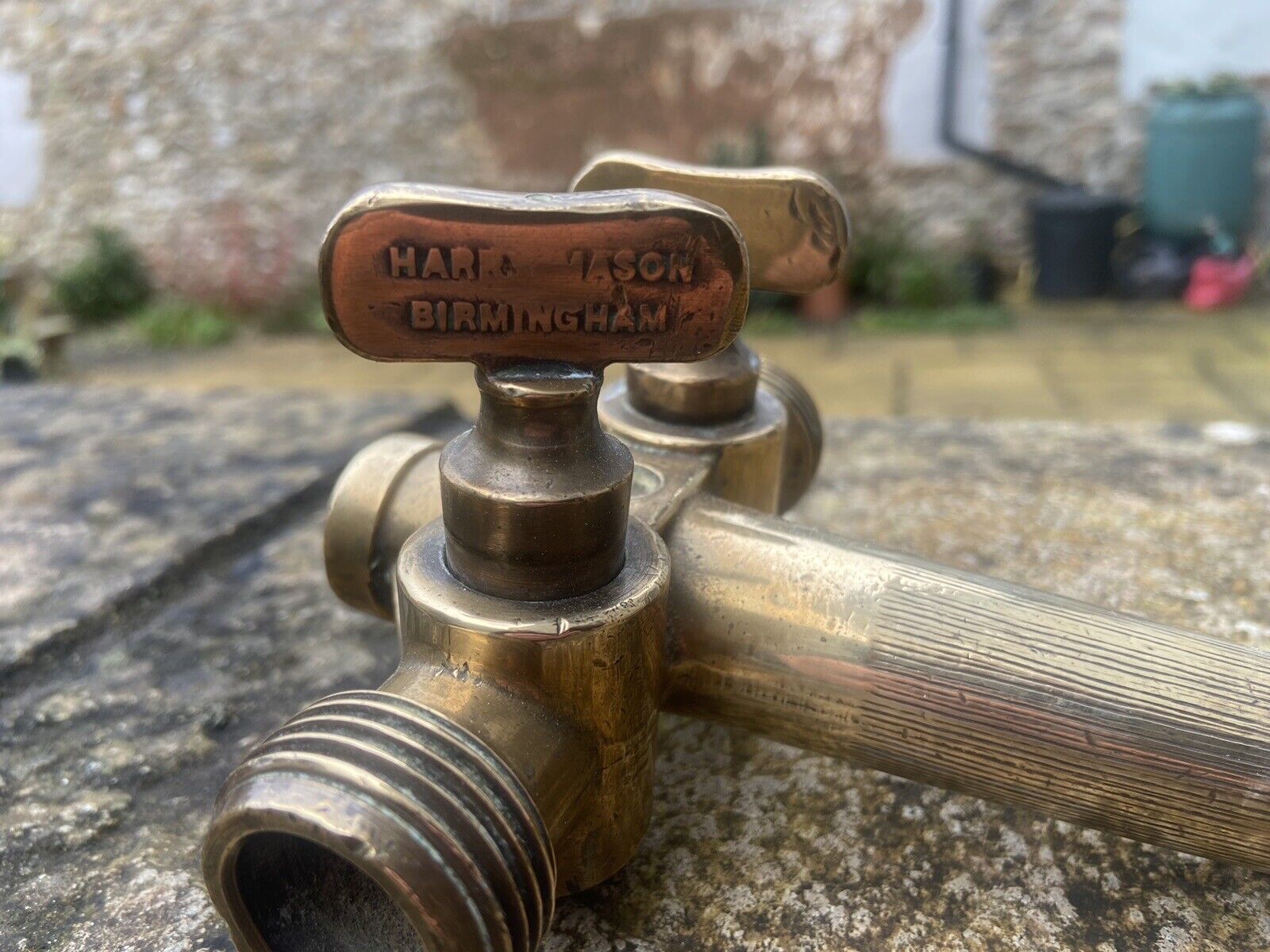 Pair Vintage Harry Mason Birmingham Brass Double Beer Tap Valve Keg Collectable