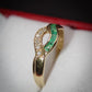 Stunning 9ct Gold Emerald and Diamond Ring Size O Great Gift Idea