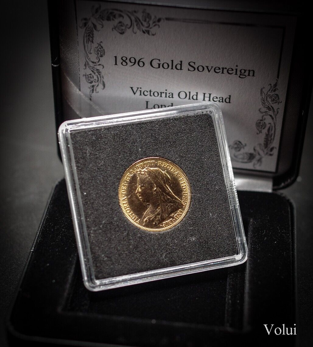 Antique 1896 Gold Sovereign Queen Victoria Old Head Boxed Collectable Coins