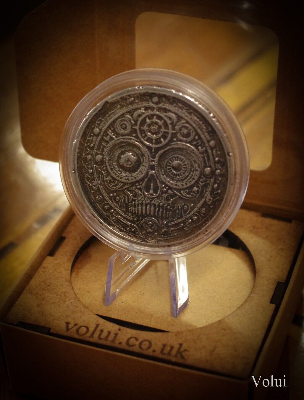 Silver 250 Dollar Steampunk Coin Design Collectable Sand Cast Hand Finished