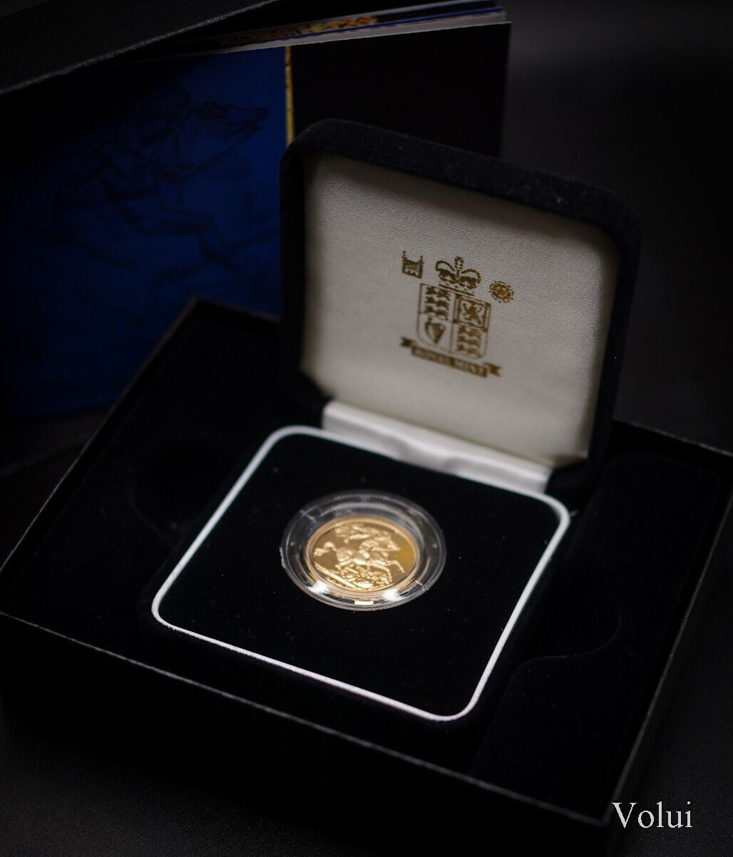 The 2001 Gold Proof Sovereign Coin In Original Box With Paperwork United Kingdom