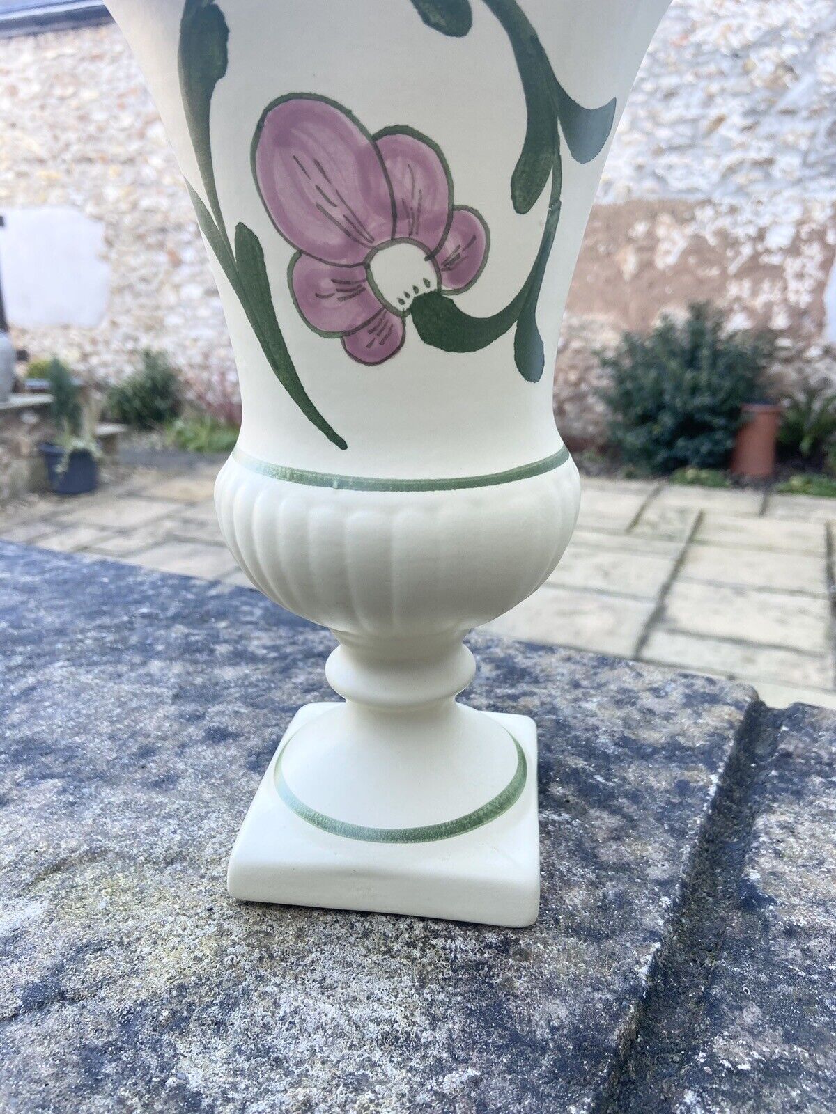 Vintage Honiton Pottery Urn Vase Hand Painted Floral Design Collectable