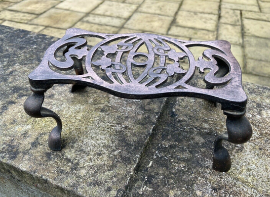 Antique Copper Trivet Art Nouveau Pot Stand Rd No 439429 Collectable Kitchen