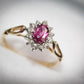 Stunning 9 Carat Gold Diamond and Amethyst Cluster Ring Size M Pre-Owned