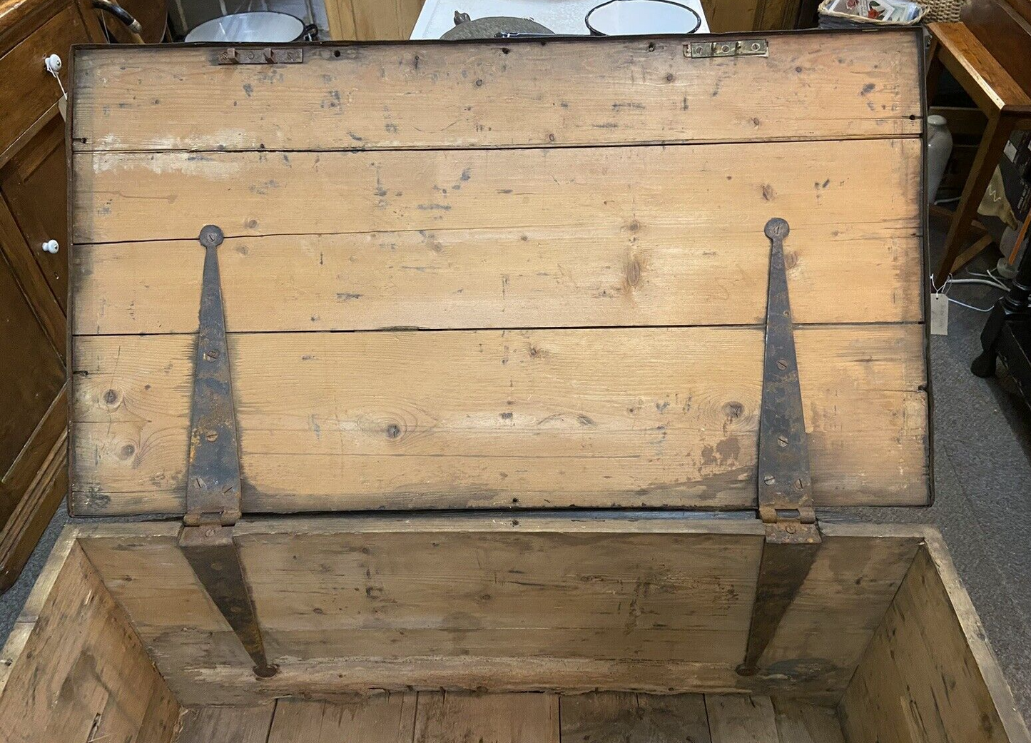 Antique Victorian Military Chest Trunk T Franks The Rifle Brigade Storage