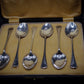 Lovely Set of Rat Tail Solid Silver Coffee Spoons By Robert Pringle & Sons