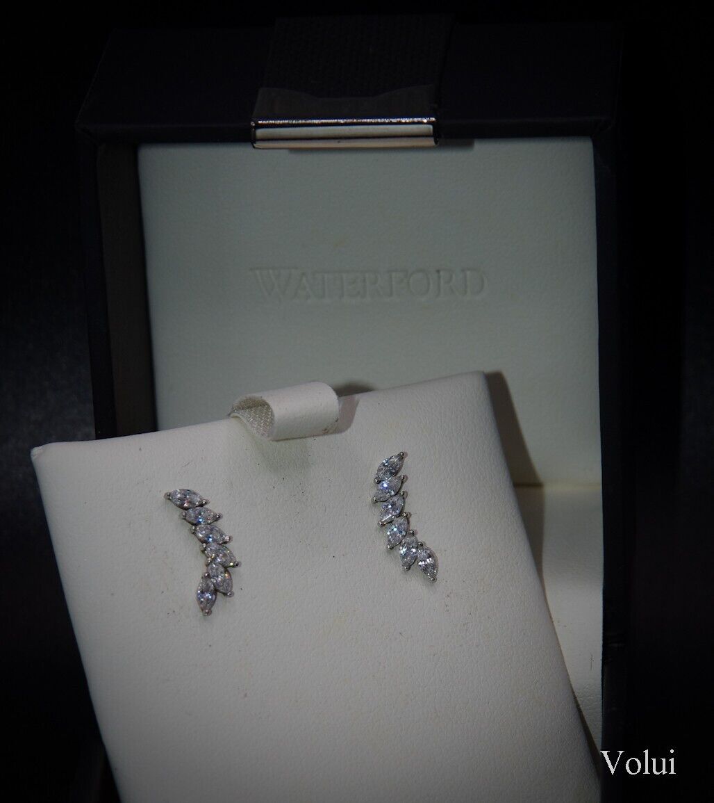 Pretty Waterford Crystal and Silver Earrings Pierced Ears Pre-Owned Gift Idea