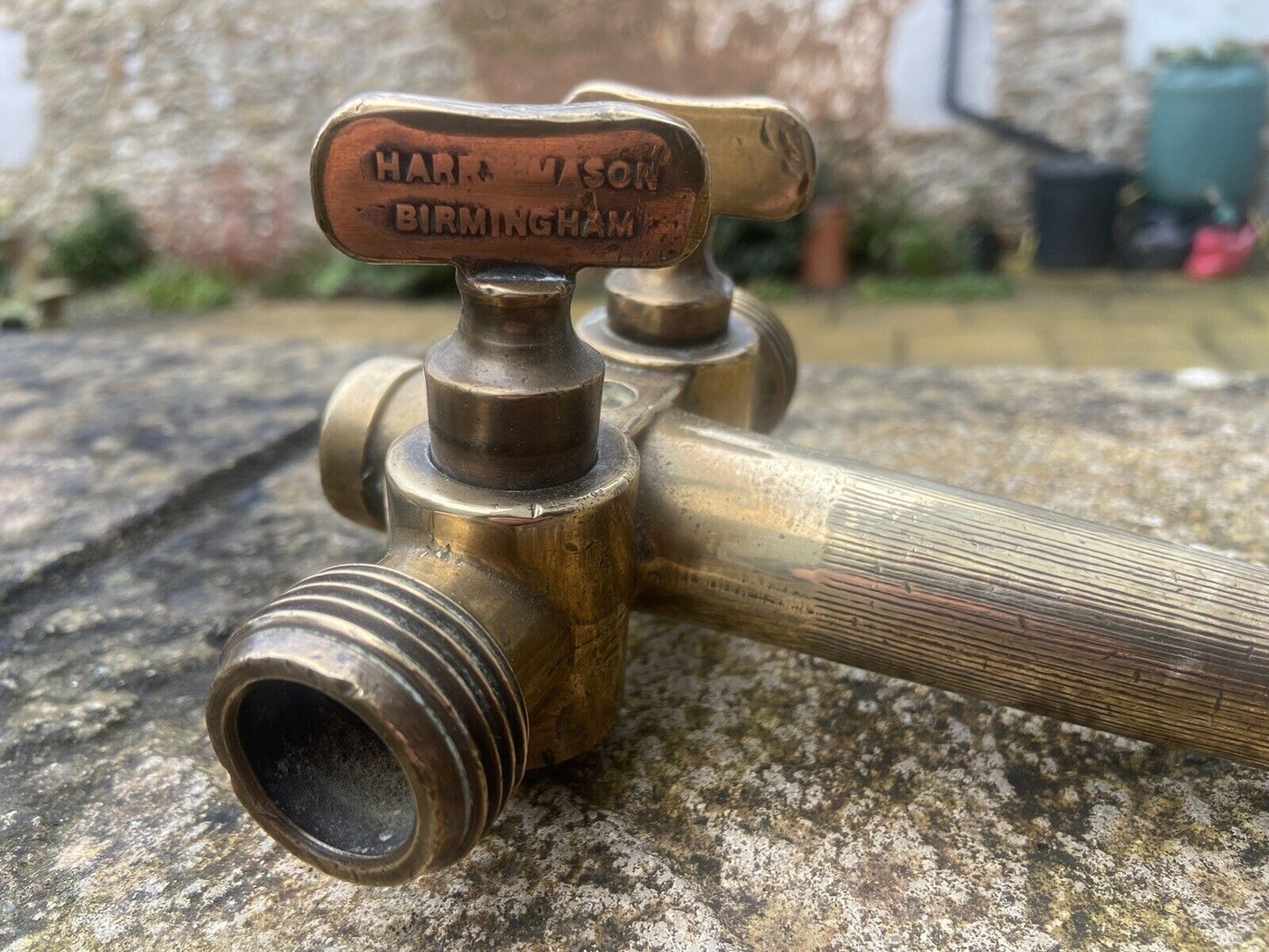 Pair Vintage Harry Mason Birmingham Brass Double Beer Tap Valve Keg Collectable