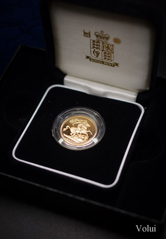 The 2001 Gold Proof Sovereign Coin In Original Box With Paperwork United Kingdom