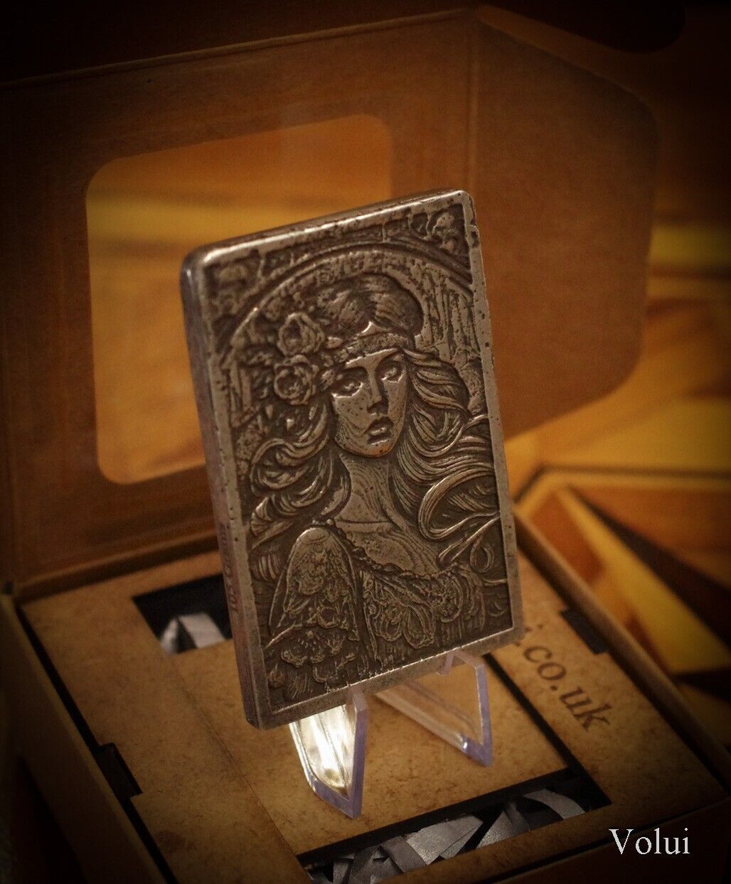 Silver Bar Art Nouveau Eleanor Design Collectable Sand Cast Hand Finished